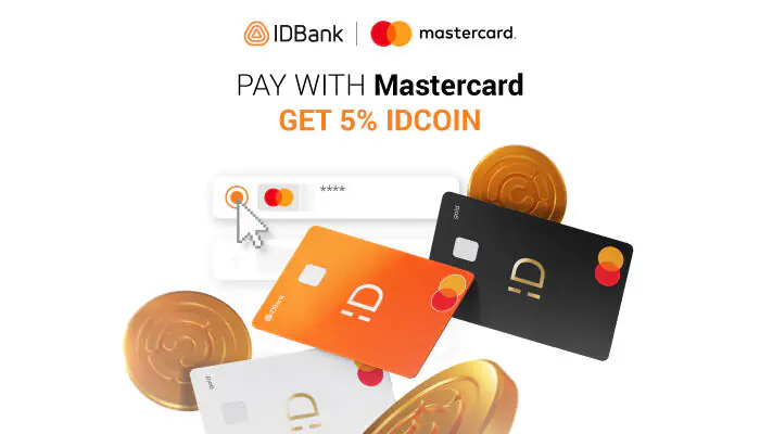 Pay with IDBank Mastercard and get 5% idcoin