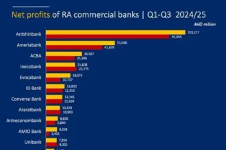 Որքա՞ն է ՀՀ առևտրային բանկերի 2024/25թթ I-III եռամսակի զուտ շահույթ. Modex