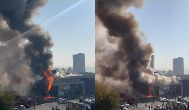 Նոր կադրեր՝ «Երևան Սիթի» սուպերմարկետում բռնկված հրդեհի վայրից