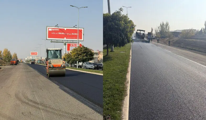 Միջին նորոգման աշխատանքներ՝ Մ-1, Երևան-Գյումրի ճանապարհի մի հատվածում